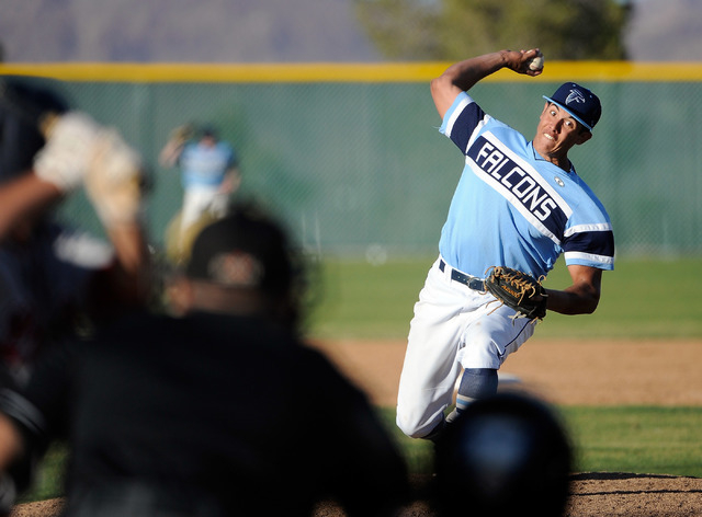 Foothill pitcher Bligh Madris fires a pitch on Monday against Liberty. Madris threw a scorel ...