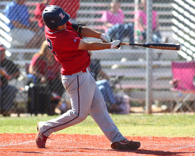 Liberty’s Brandon Soratos hits a three-run double during the third inning against Spri ...