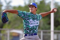Green Valley pitcher Keola Paragas fires the ball against Rancho on Tuesday. Paragas allowed ...