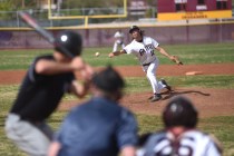 Faith Lutheran’s Kyle Poser (10) pitches against Canyon View (Utah) during their baseb ...