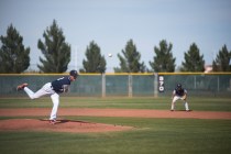 Coronado’s Zach Dunham (3) pitches against Basic during their baseball game at Coronad ...