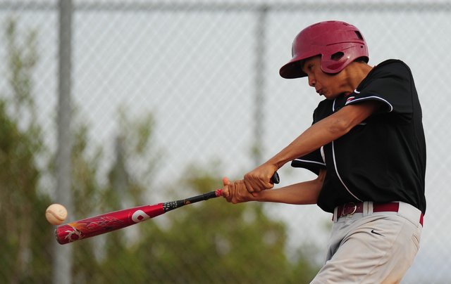 Desert Oasis batter Aaron Roberts grounds out against Palo Verde in the seventh inning of th ...