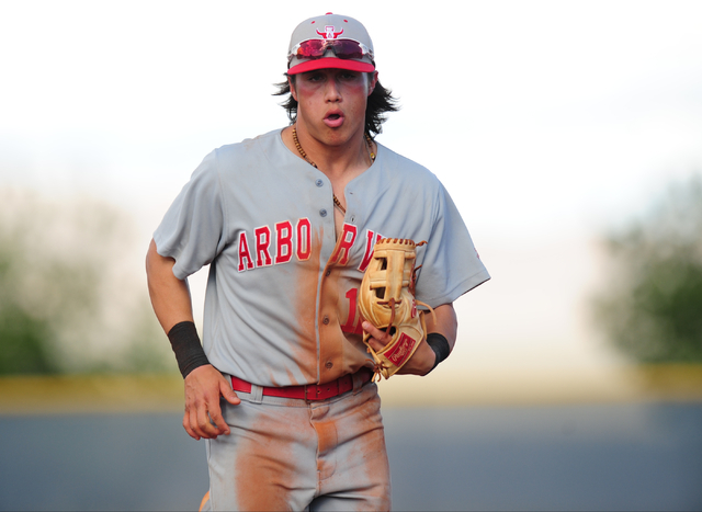 Arbor View shortstop Nick Quintana is seen in a game against Shadow Ridge at Shadow Ridge Hi ...