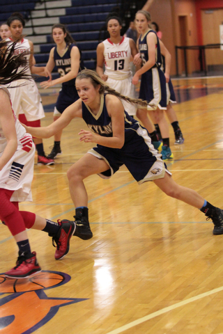 Skyline High School’s Shaylana Davis (2) chases after the ball during the second half ...