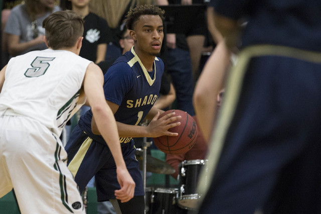 Shadow Ridge senior Isaiah Williams looks for someone to pass to at Palo Verde High School o ...