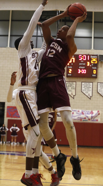 Innovations International’s Justin Evans (12) shoots during a boys basketball game on ...