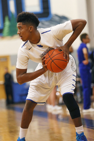 Desert Pines’ Marckell Grayson controls the ball during a game against Chaparral on Wednes ...