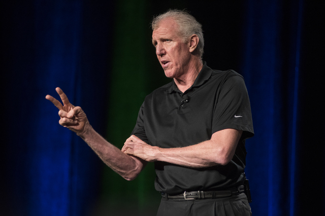 Hall of Fame basketball player Bill Walton speaks to the crowd during the inaugural Best of ...