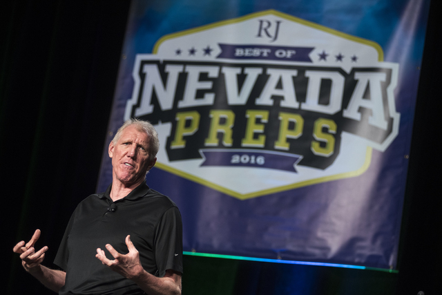 Hall of Fame basketball player Bill Walton speaks to the crowd during the inaugural Best of ...