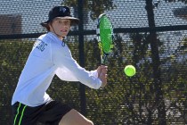 Palo Verde’s Sam Soderbergh plays against Desert Oasis sophomore Josh Sharman in the ...