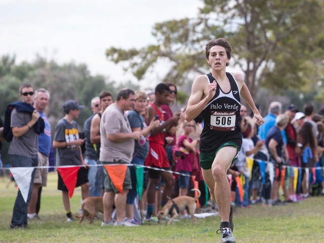 Daniel Ziems, from Palo Verde High School, finishes first during the Regional 4A Sunset Boys ...