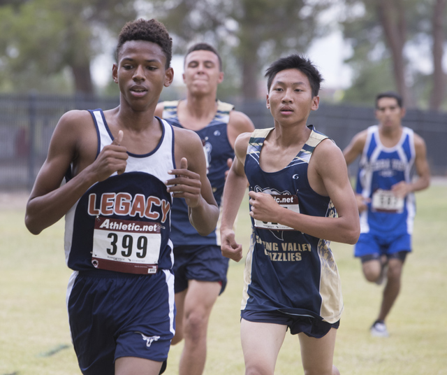 Tylor Vinson, left and William Zheng participate in the Sunset Boys 2016 NIAA Southern Regio ...