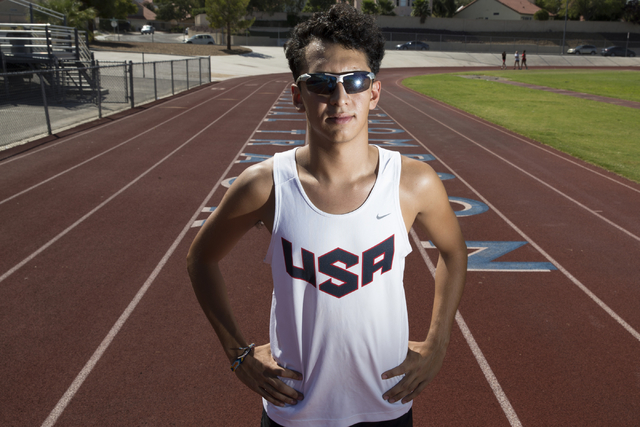 Green Valley cross country runner Lenny Rubi, 17, is photographed during a team practice at ...