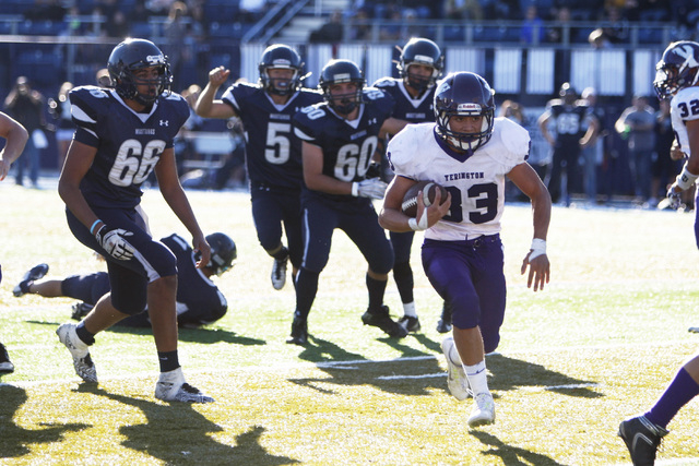 Yearington running back Harrison Cisneros gets past The Meadows defense for a touchdown duri ...