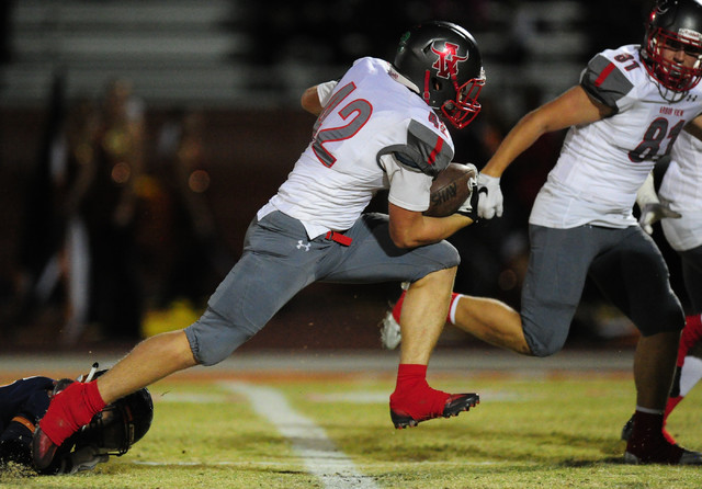 Arbor View fullback Andrew Wagner scores a touchdown against Legacy in the first half of the ...