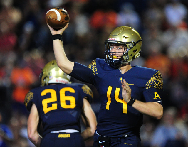 St. Thomas Aguinas, Fla. quarterback and Florida commit Jake Allen passes against Bishop Go ...