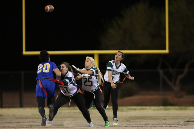 Palo Verde junior Alyssa Tygh passes the ball during a game at Sierra Vista High School on T ...