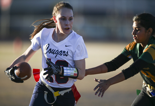 Coronado’s Reagan Raimer (10) tries evade Rancho’s Zulma Flores (4) during a fla ...