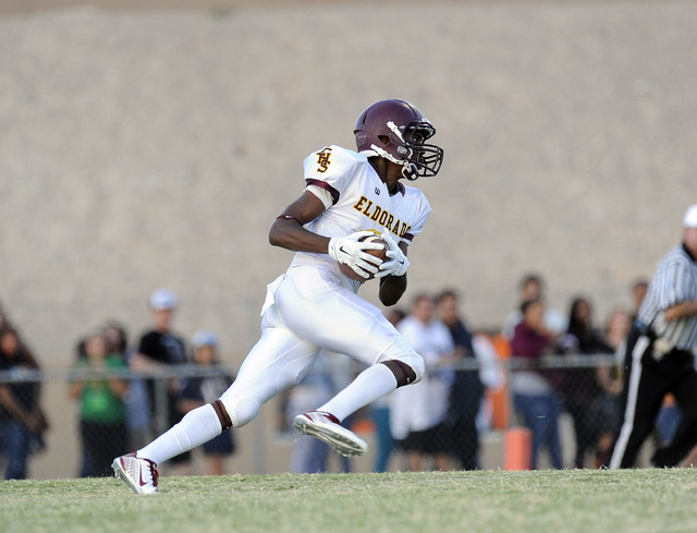 Eldorado kick returner Joshua Brown returns the opening kickoff 96 yards for a touchdown aga ...