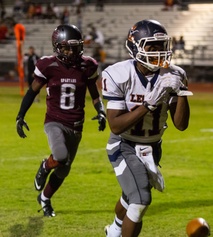 Legacy’s Kourde Roberts can’t come up with a catch in the end zone at Cimarron-M ...
