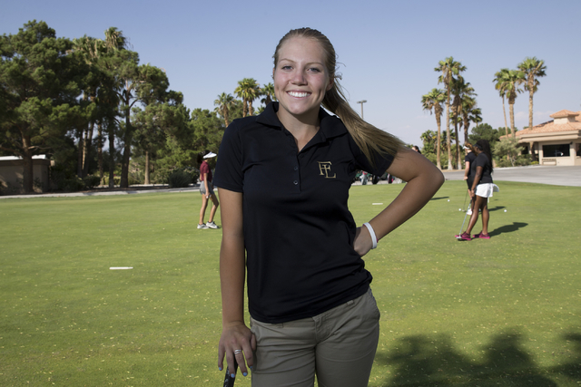 Faith Lutheran’s Sydney Smith, 16, is photographed during a team practice at the Palm ...