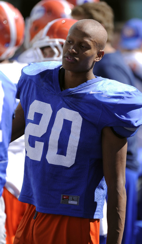 Bishop Gorman senior cornerback Jabari Butler (20) during football practice on Wednesday. Bu ...