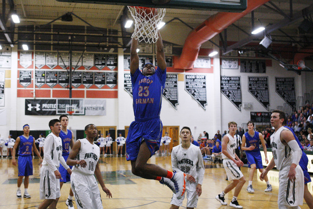 Bishop Gorman forward Nick Blair dunks on Palo Verde on Thursday. Blair scored 14 points in ...