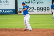 Desert Oasis Aces infielder Bryson Stott throws the ball while playing against the Southern ...