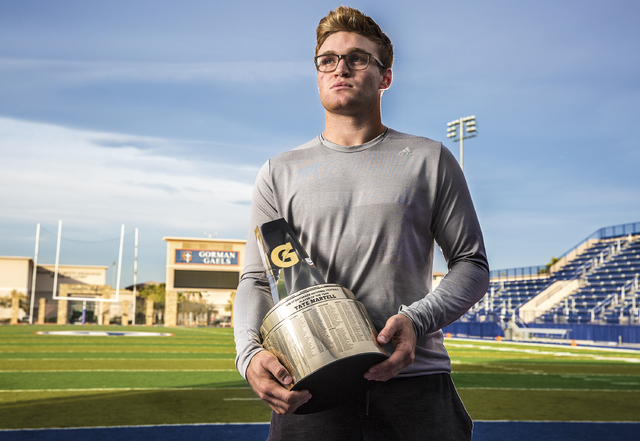 Gaels senior quarterback Tate Martell learned he was named Gatorade National Player of the Y ...
