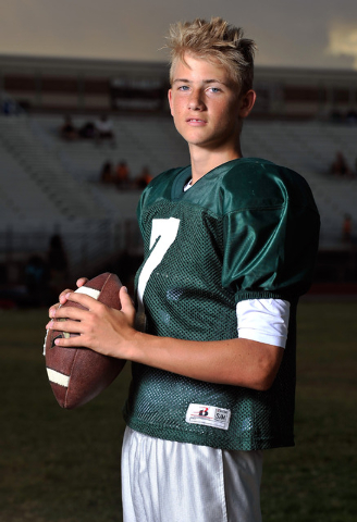 Kenyon Oblad poses at Liberty. Oblad, a freshman, is the starting quarterback for Liberty ...