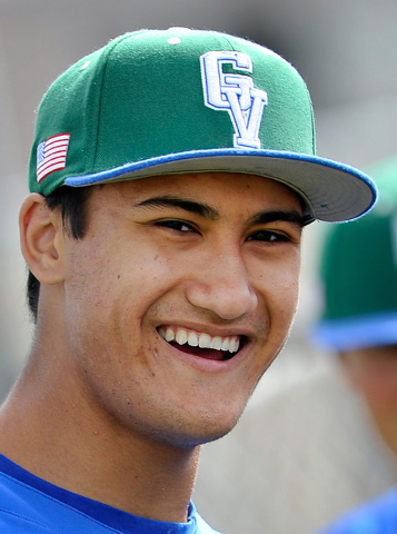 Green Valley’s Keola Paragas smiles during a recent game against Las Vegas High. Parag ...