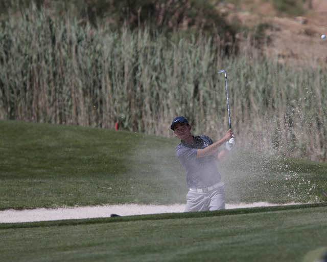 Foothill High School’s Alexander Chu, hits his ball out of a sand trap during the fina ...