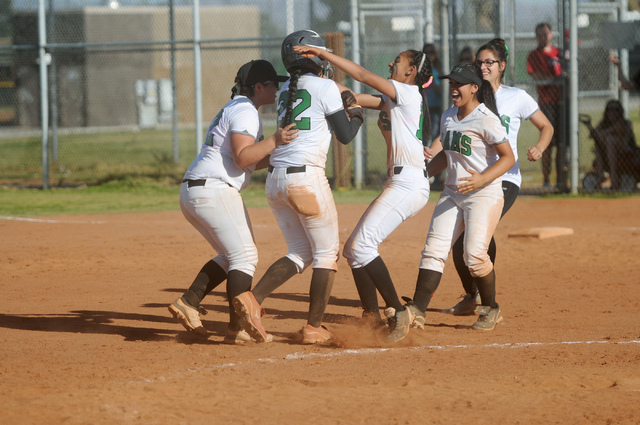 Players from Rancho celebrate a 3-2 win over Coronado on Wednesday in the Sunrise Region tou ...