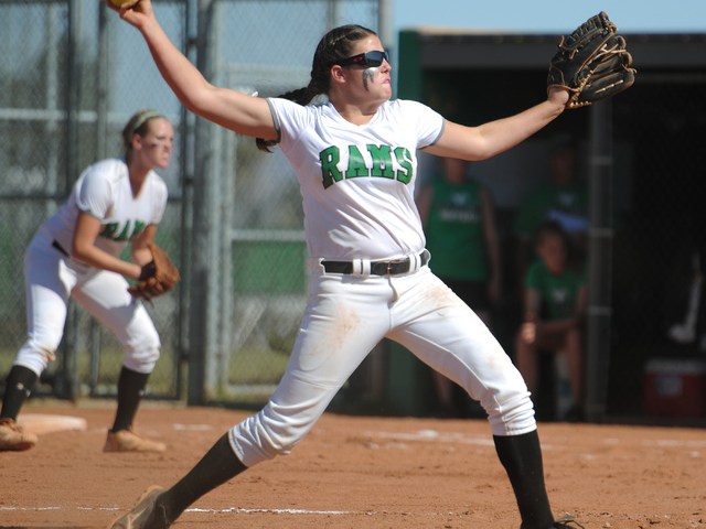 Rancho pitcher Brandy Marlett was at her best in the circle for three of the Rams’ four bi ...