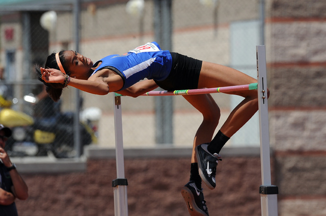 Vashti Cunningham of Bishop Gorman clears 6 feet, 4 inches during the girl’s high jump ...