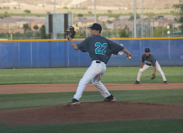 Silverado Pitcher Tyler Paasche (22) throws the ball during their game against Green Valley ...
