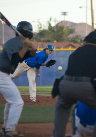 Green Valley pitcher Spencer Cofer (26) throws the ball during their game against Silverado ...