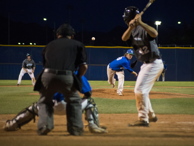 Green Valley pitcher Spencer Cofer (26) throws the ball during their game against Silverado ...