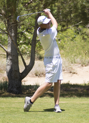 Coronado’s Grant McKay hits his ball during the Sunrise Region boys golf tournament at ...