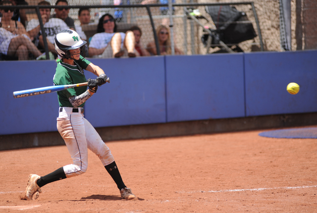 Palo Verde’s Brooke Stover swings at a pitch during the Sunset Region championship gam ...