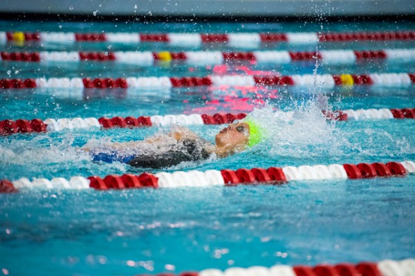 Abby Richter of Green Valley swims during the girls 100 yard backstroke final of the Sunrise ...