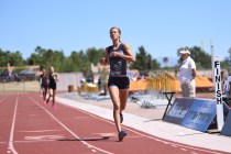 Centennial’s Karina Haymore finishes in first place after competing in the girls 1600 ...