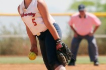 Liberty’s Breanna Alvarez pitches against Lincoln County during the Spring Jamboree on ...