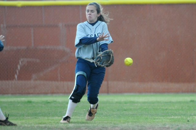 Legacy’s Kaila Haslem has the ball get away during Wednesday’s game against Bish ...
