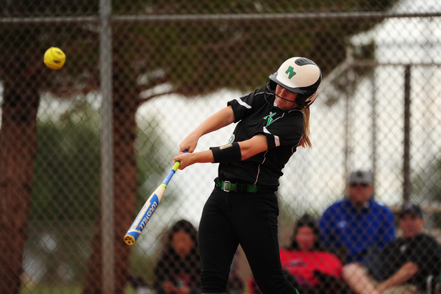 Palo Verde batter Allyson Snelling hits a walk-off RBI single in the seventh inning of their ...