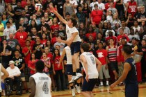 Legacy’s Tanner Compton (1) attacks Las Vegas as Legacy’s Trent Compton (8) and ...