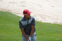 Coronado’s Bradley Keyer lines up a shot during the Division I state golf tournament o ...