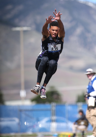 Silverado’s Matthew Arnold wins the DI triple jump event with a 48 feet, 4 1/4 inch j ...