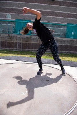 Silverado senior Monet Salazar prepares to throw the discus during practice at SIlverado Hig ...