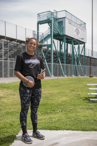 Silverado senior Monet Salazar poses during practice at SIlverado High School on Wednesday, ...